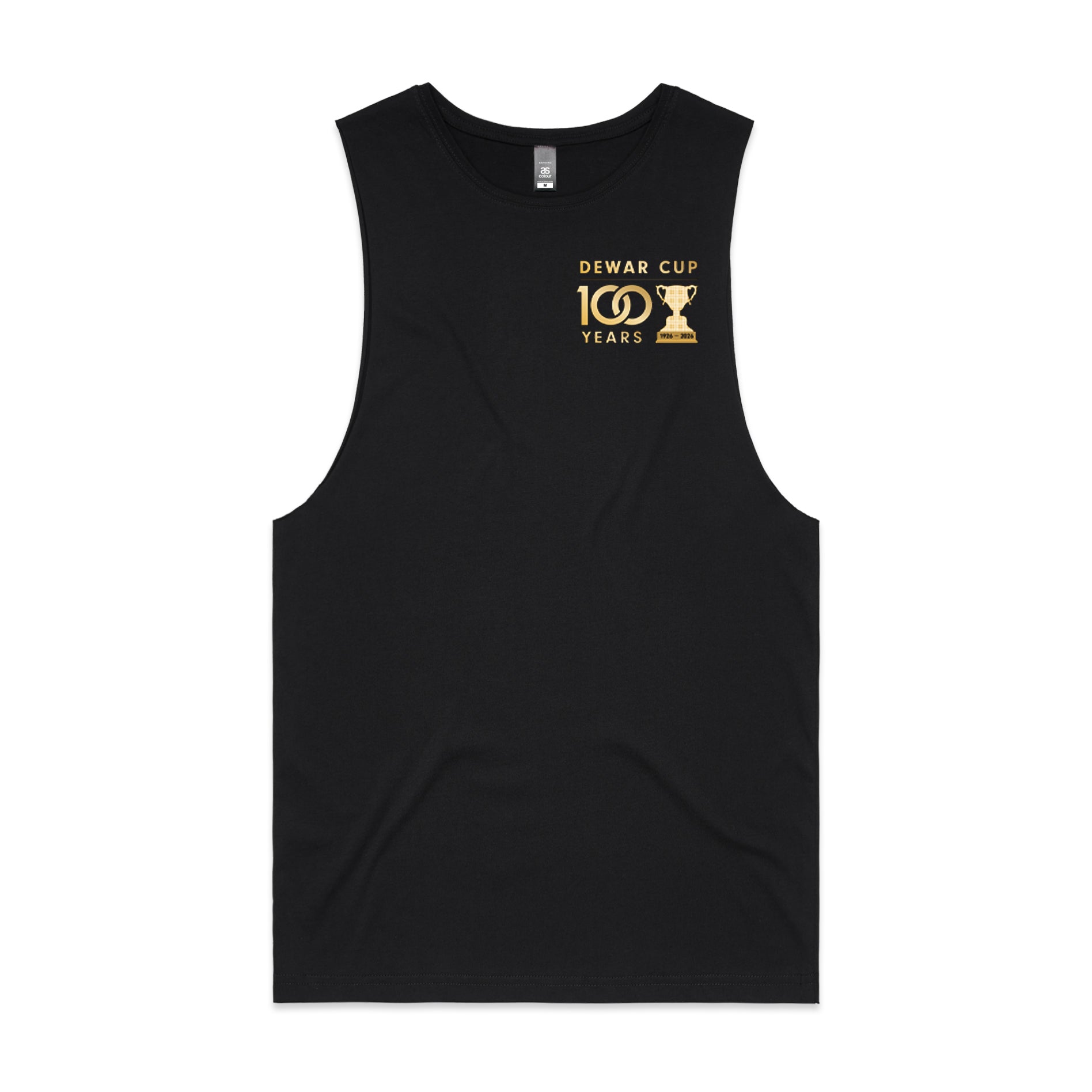 Dewar cup unisex 100 years left chest singlet tank