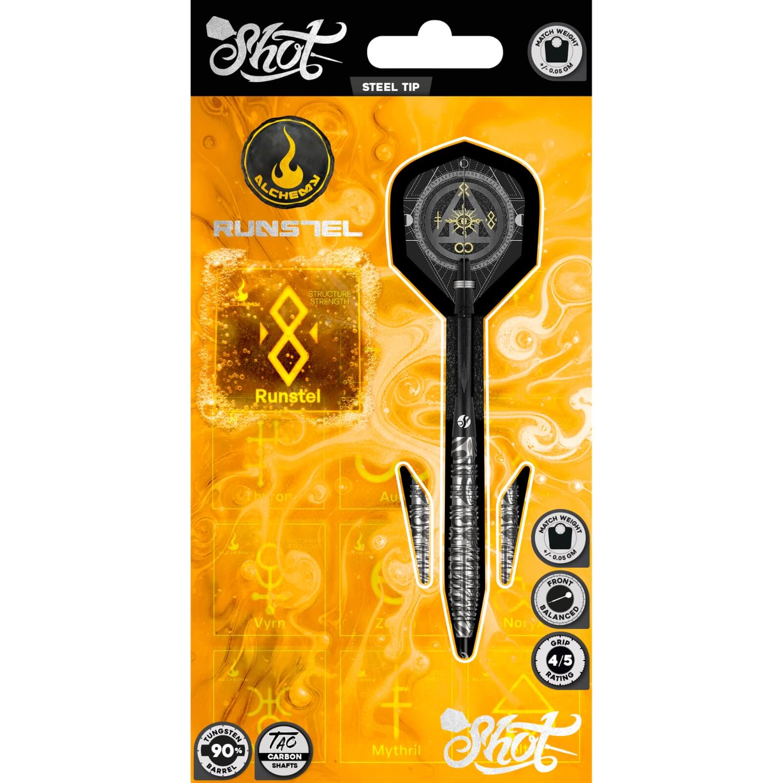 SHOT - ALCHEMY RUNSTEL DARTS - 90% TUNGSTEN - 23G 24G 26G 28G