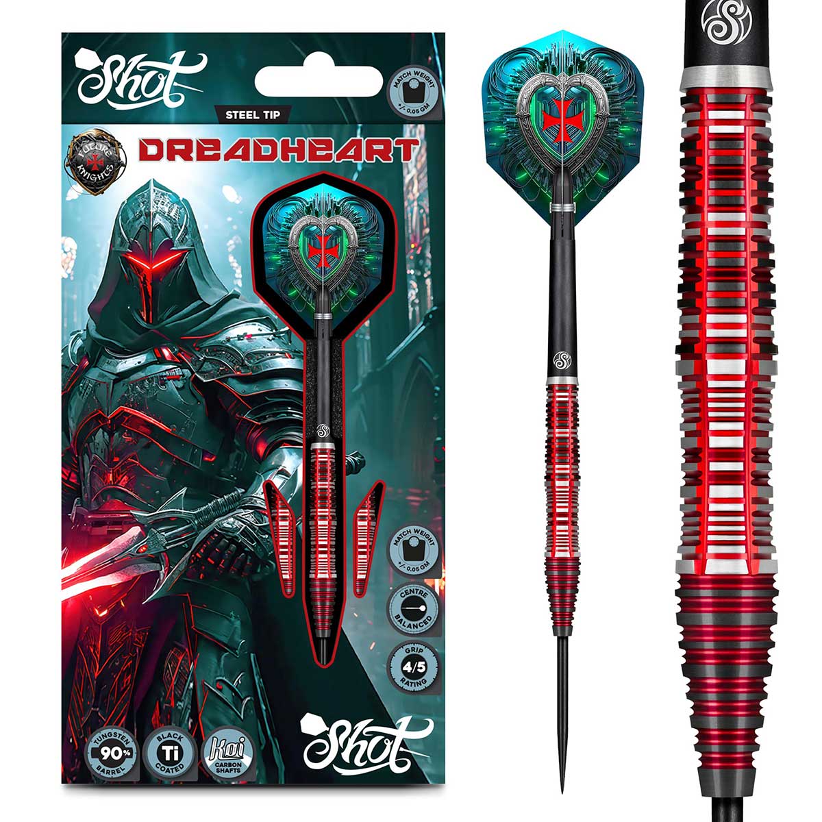 Shot - Future Knights Dreadhart Darts - 90% Tungsten - 23g 24g 25g