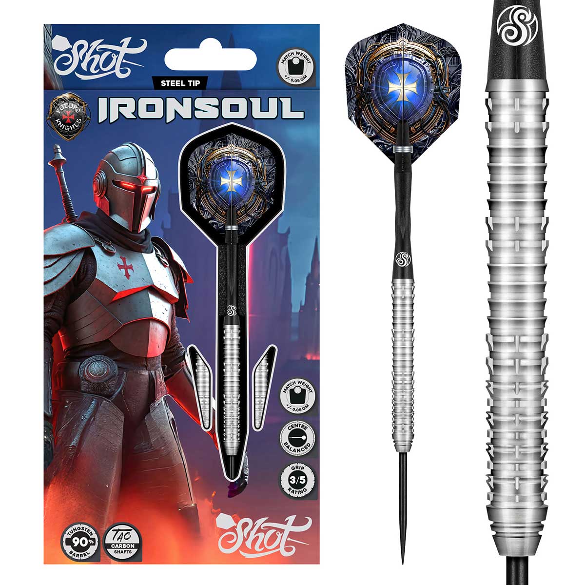 Shot - Future Knights Ironsoul Darts - 90% Tungsten - 23g 24g 25g