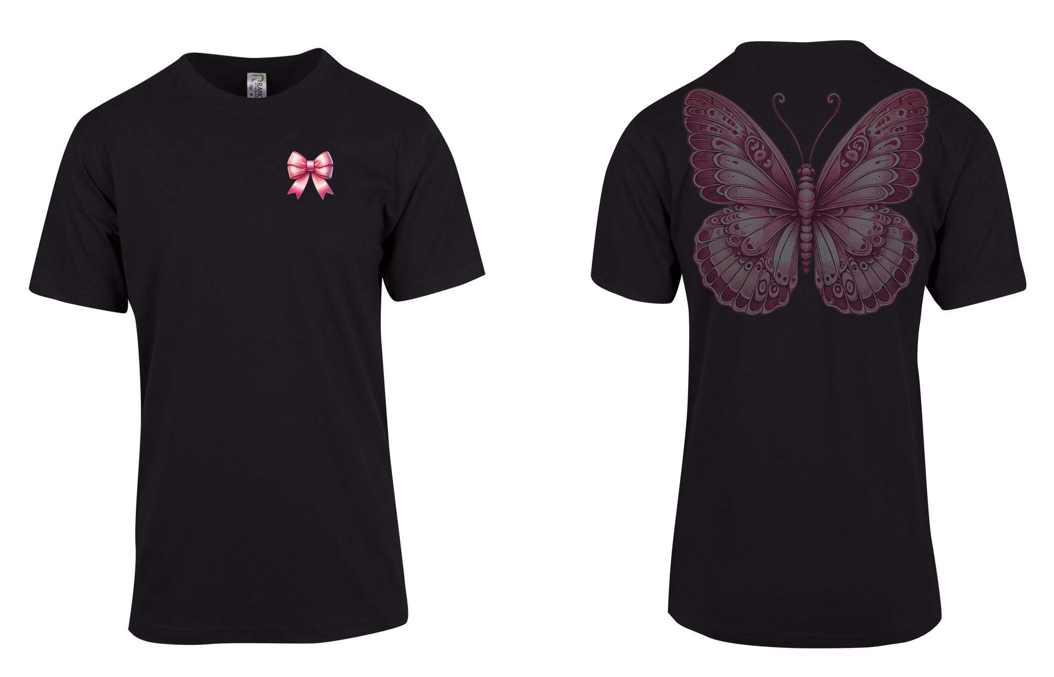 Pink Bow and butterfly - fight the fight