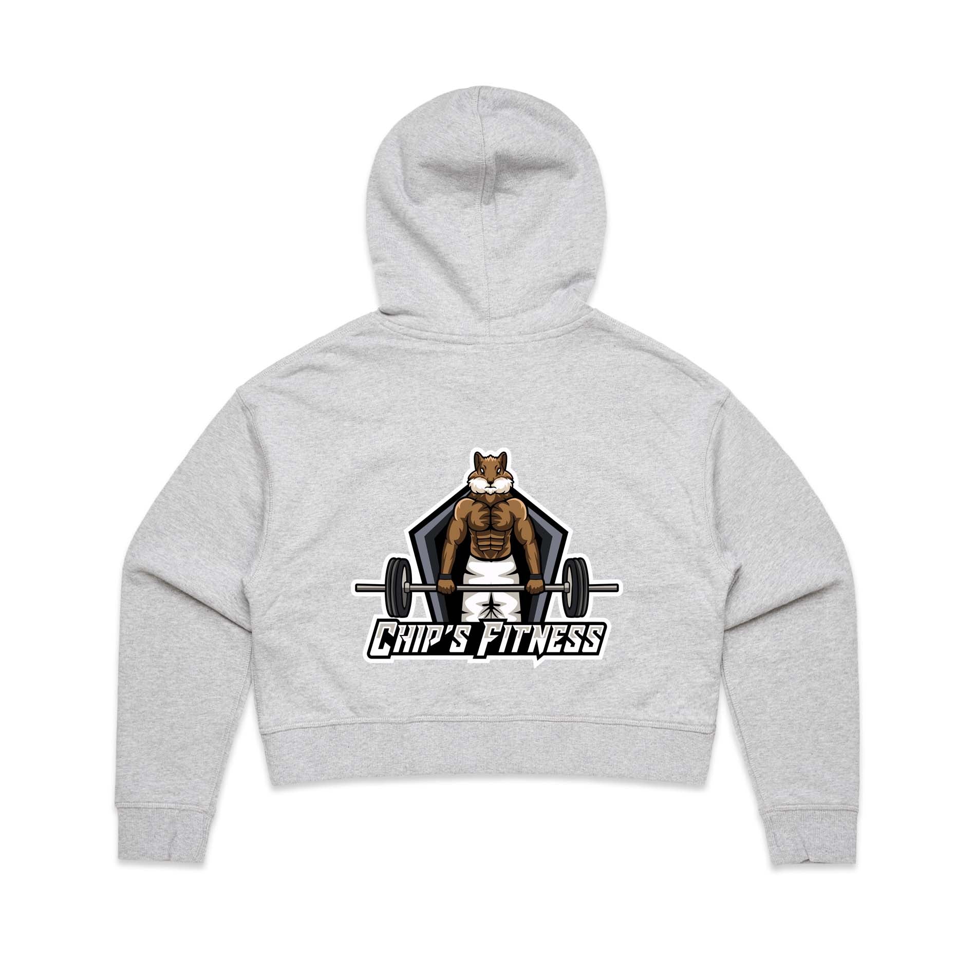 Chip's Fitness double sided Cropped logo Hoodie