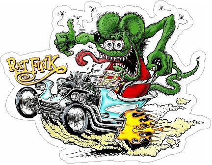 Rat Fink Hot Rod Sticker