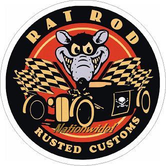 Rat Rod Rusted Customs Sticker