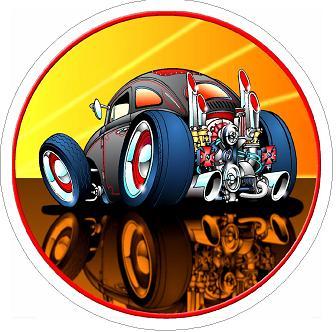 VW Hot Rod Beetle Sticker