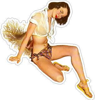 Old School Pin Up Sticker