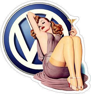 VW Pinup Girl Sticker