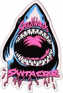 Speed Wheels Shark Skateboard Sticker