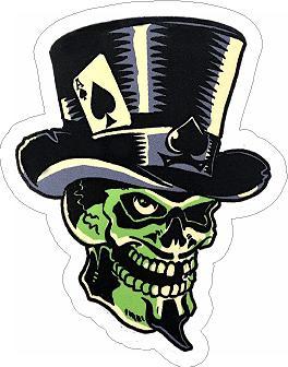 Top Hat Skull Sticker
