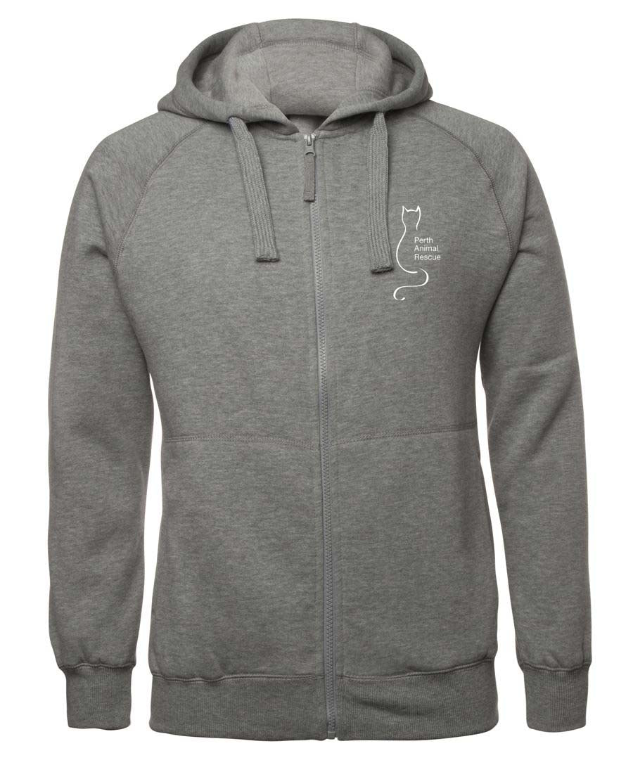 Perth Animal Rescue Double sided Zipped Logo Hoodie with slogan