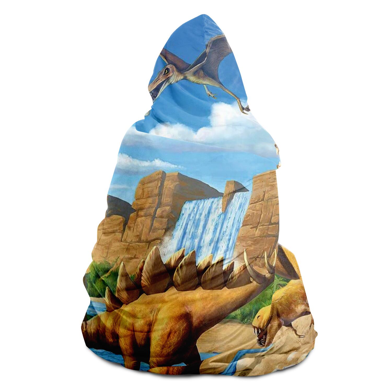 Dinosaur Themed Hooded Blanket