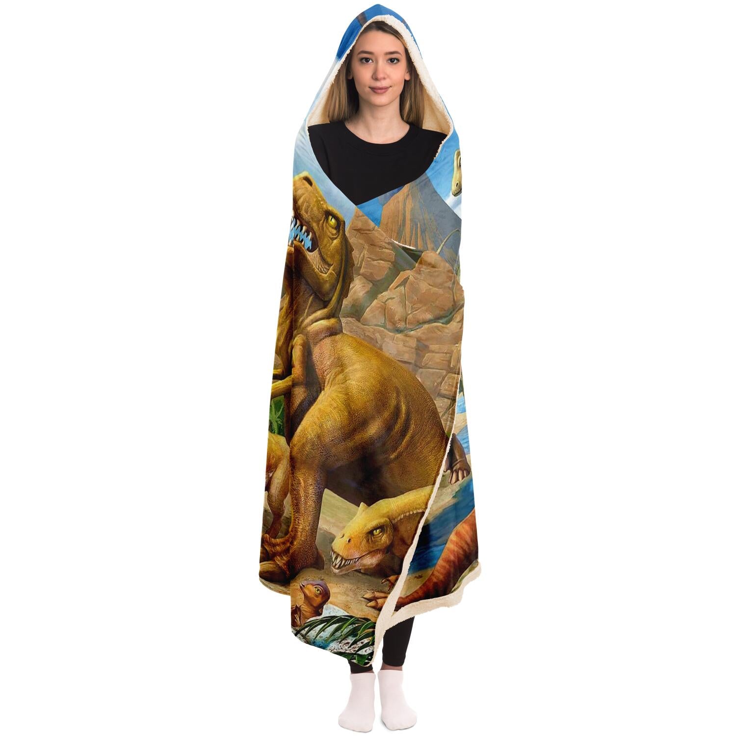 Dinosaur Themed Hooded Blanket