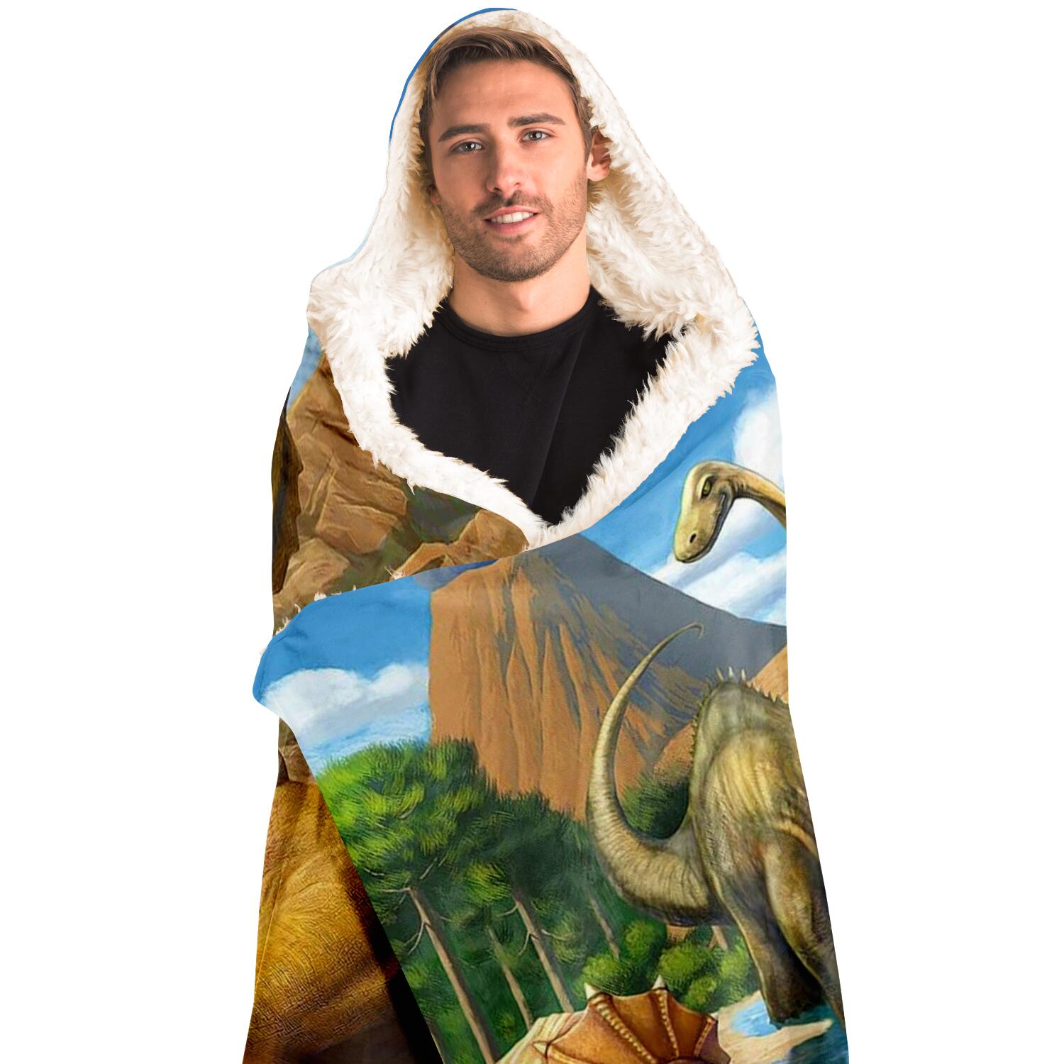 Dinosaur Themed Hooded Blanket