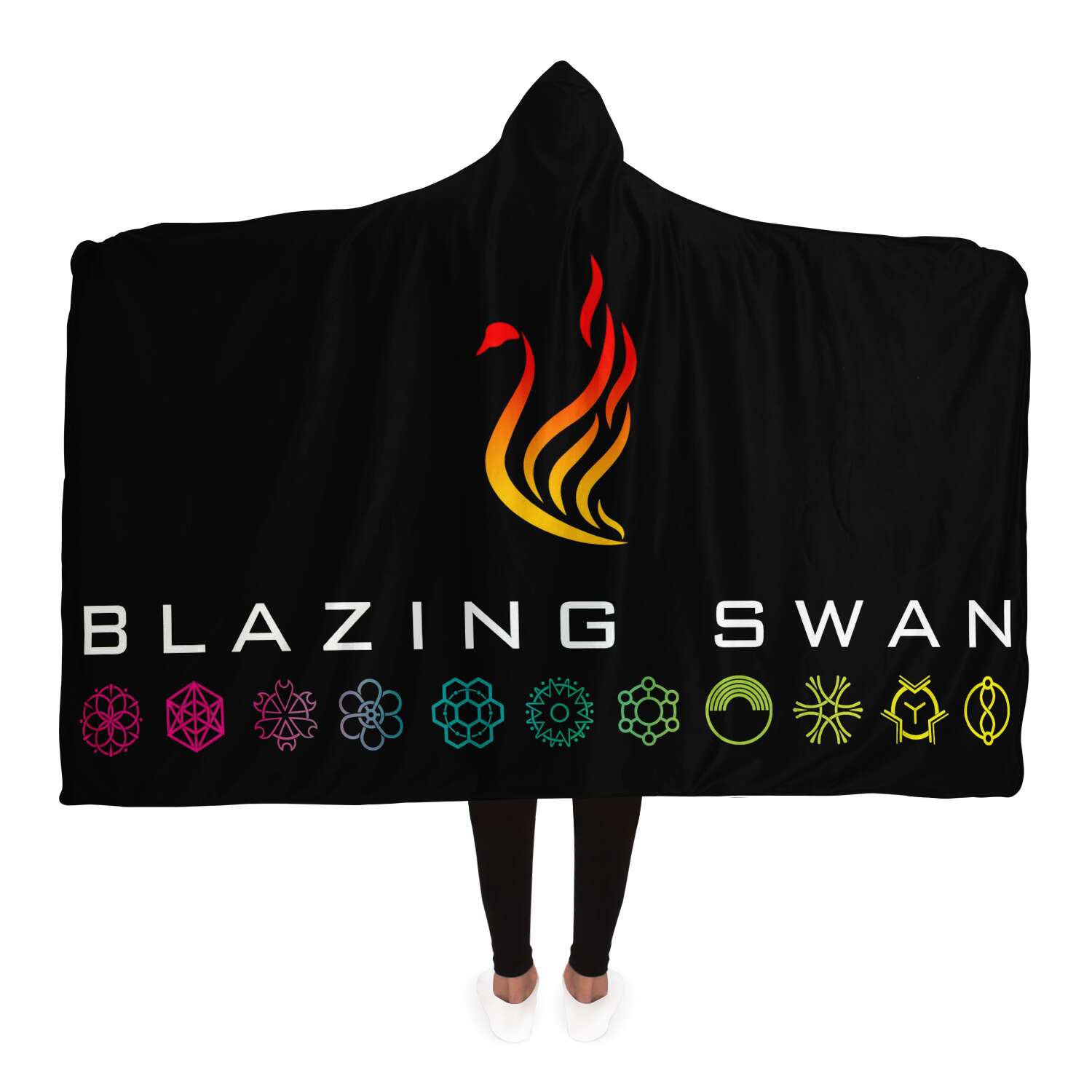 Blazing Swan Hooded Blanket