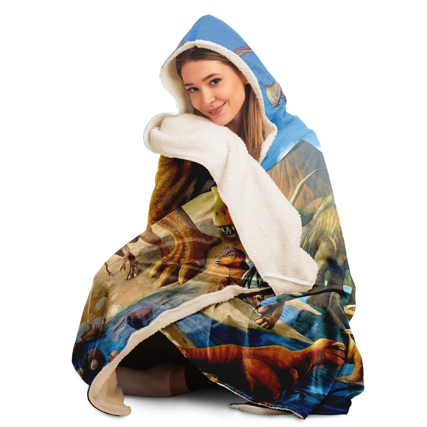 Dinosaur Themed Hooded Blanket