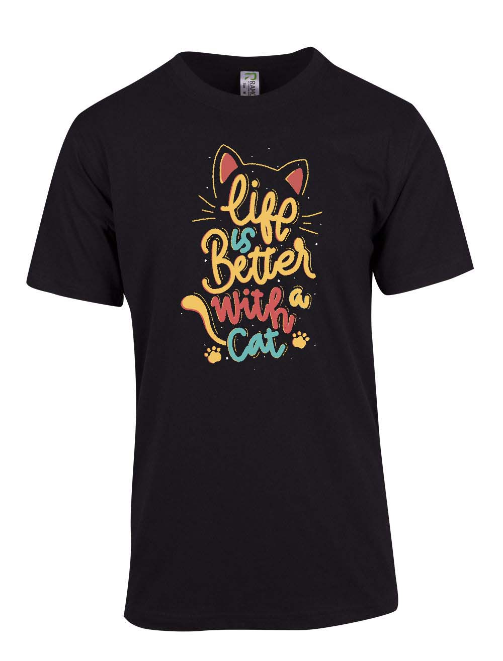 Perth Animal Rescue - Life Is Better with a Cat logo double sided T-Shirt
