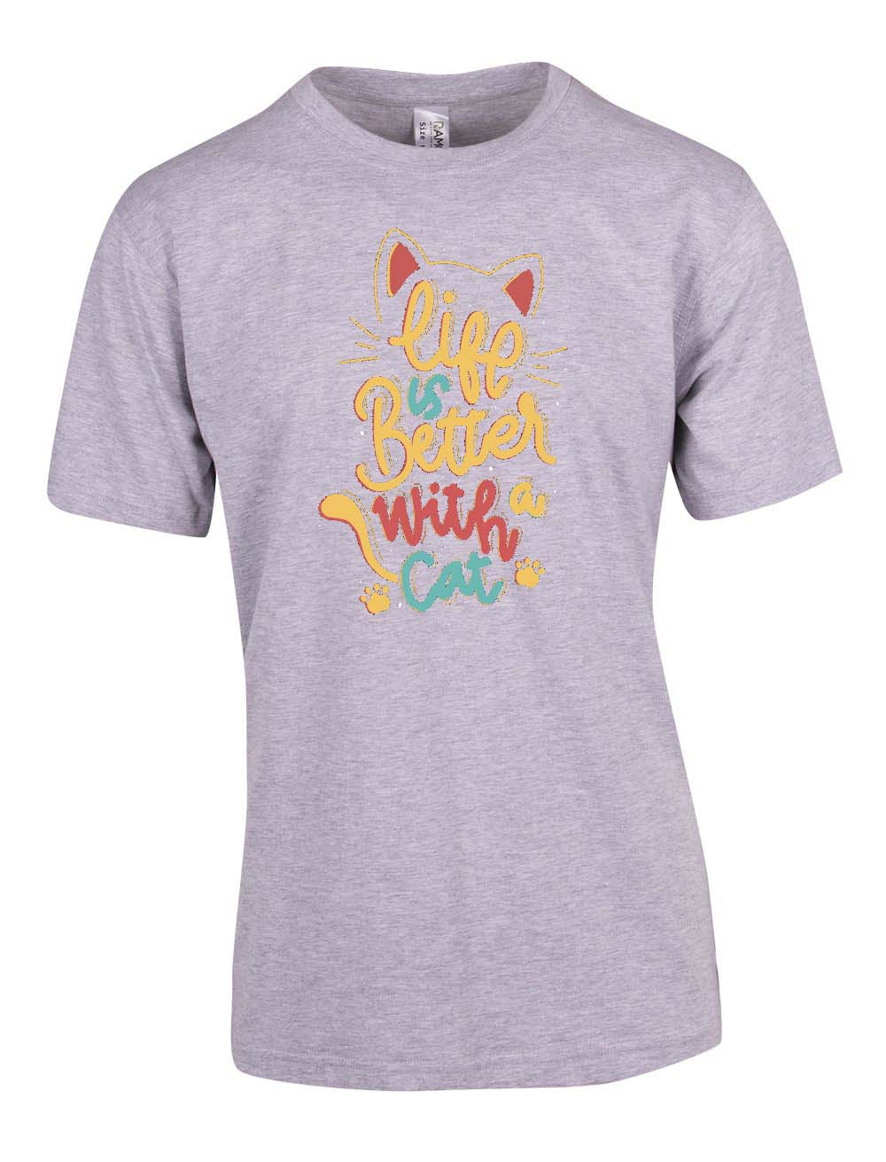 Perth Animal Rescue - Life Is Better with a Cat logo double sided T-Shirt
