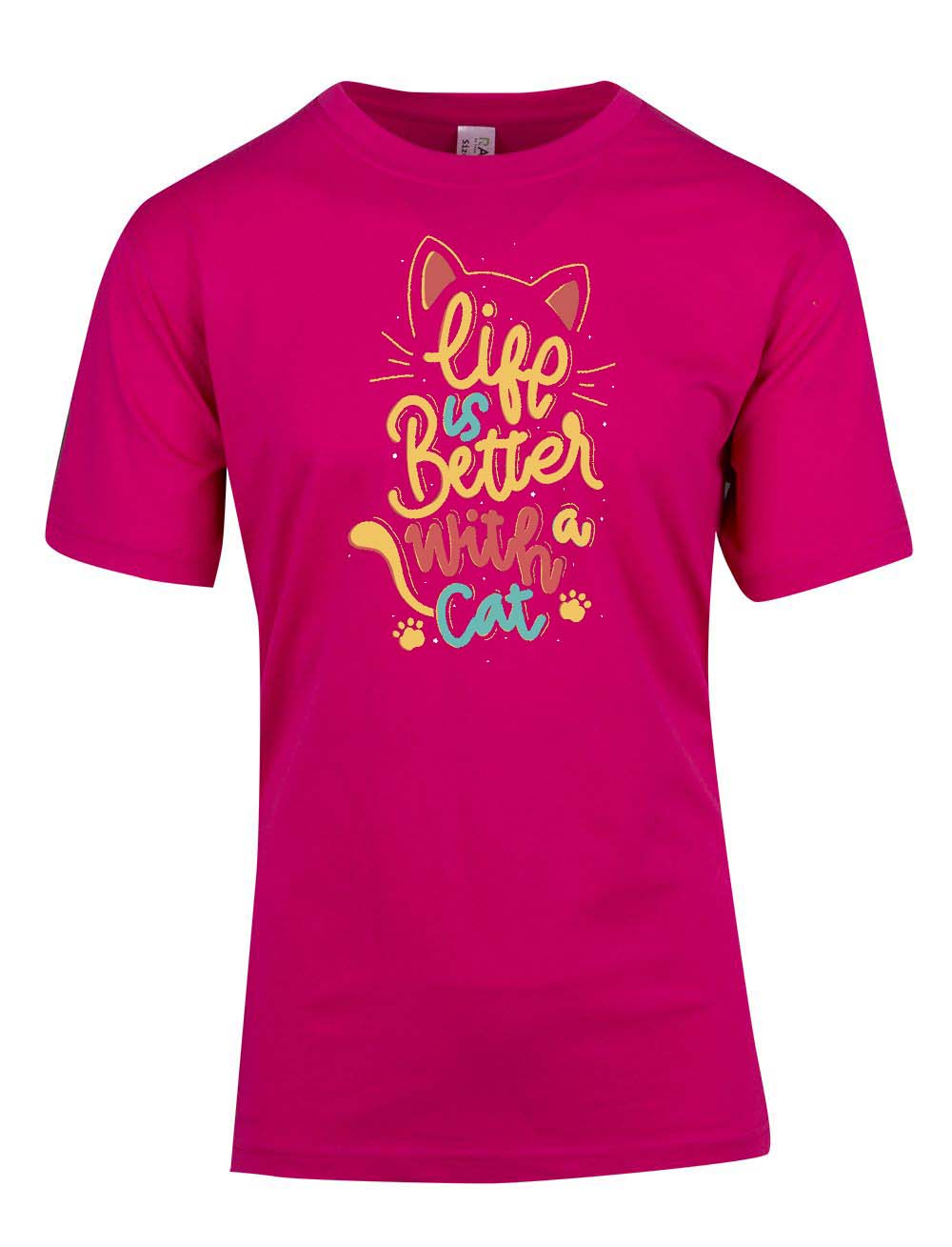 Perth Animal Rescue - Life Is Better with a Cat logo double sided T-Shirt