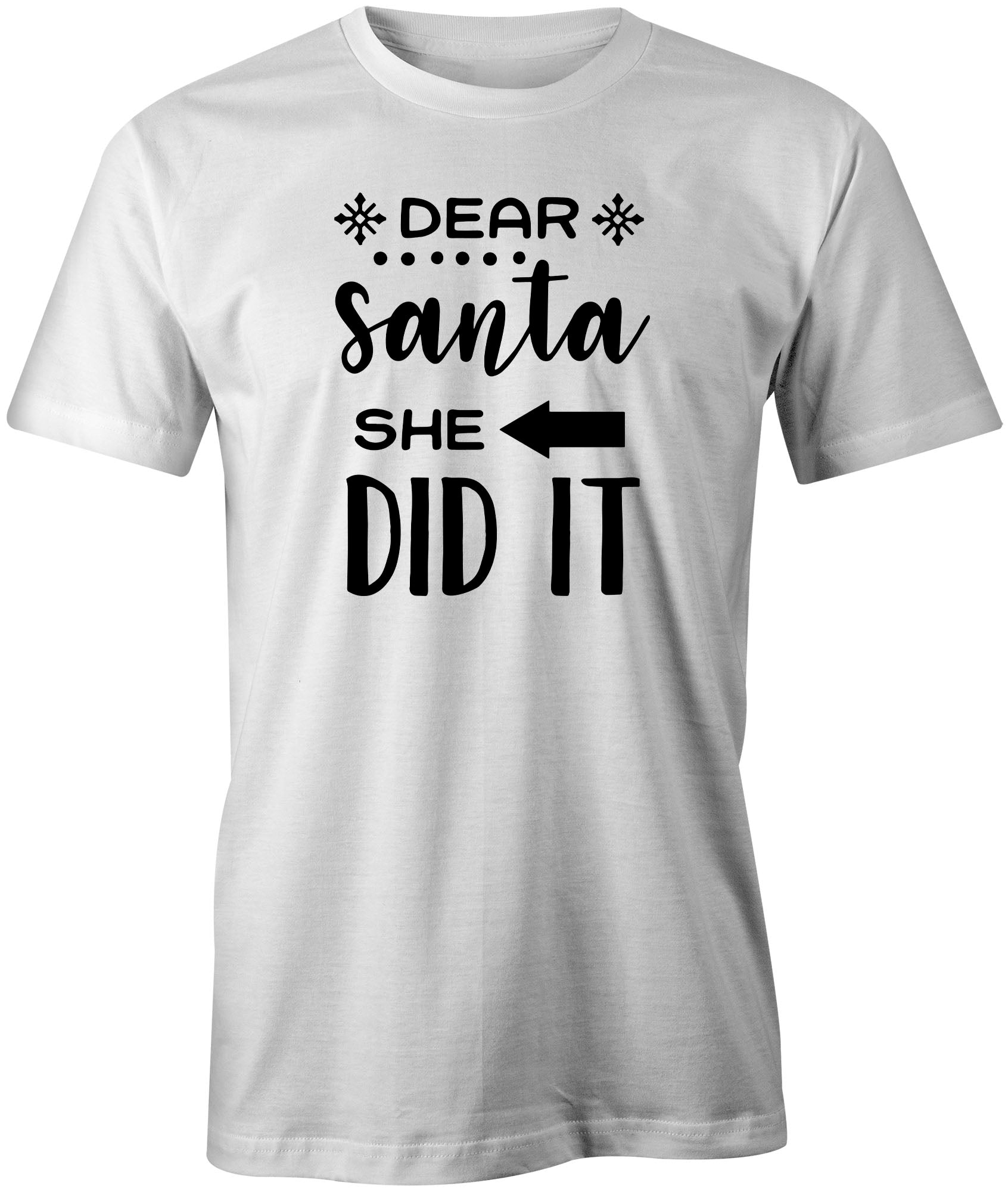 Santa She Did It Kids Xmas T-Shirt
