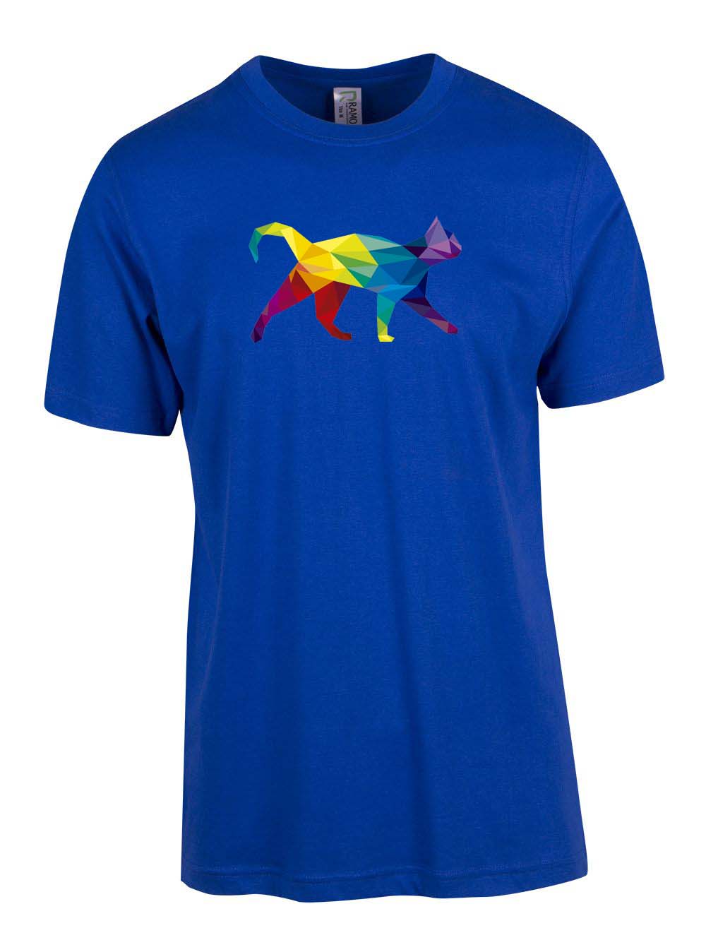 Perth Animal Rescue - Rainbow Coloured Cat logo double sided T-Shirt