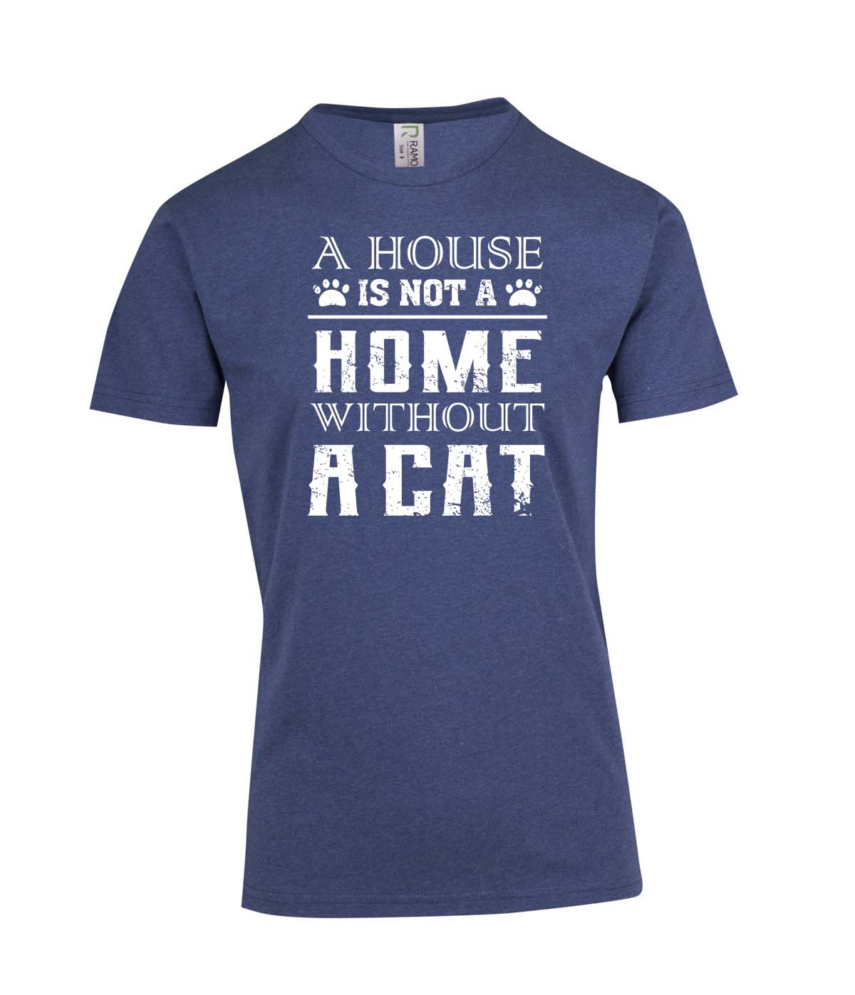 Perth Animal Rescue Double Sided Marl T-shirt - A house is not a home without a cat