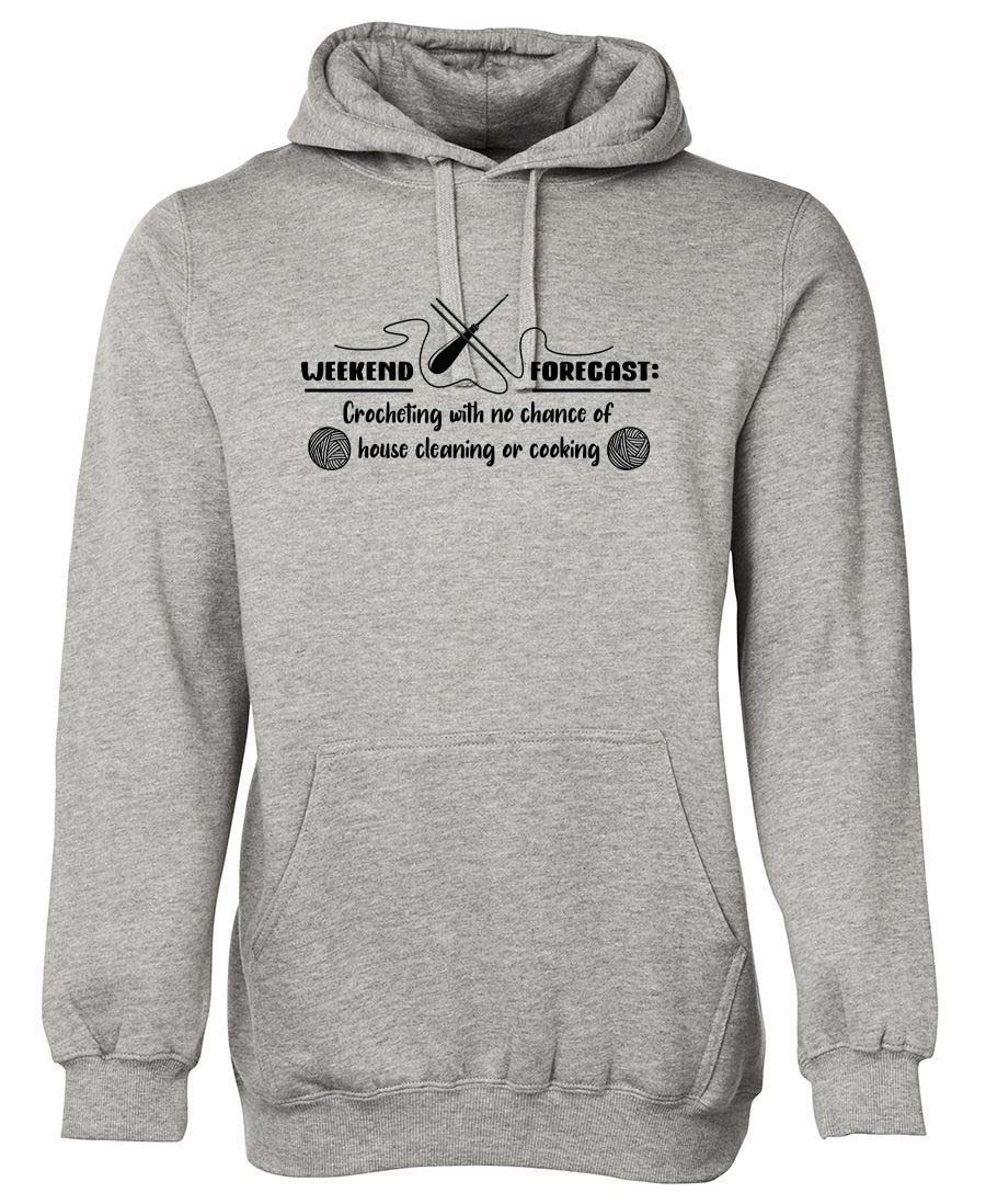 Weekends forecast crochet hoodie