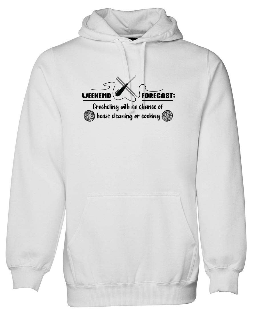 Weekends forecast crochet hoodie