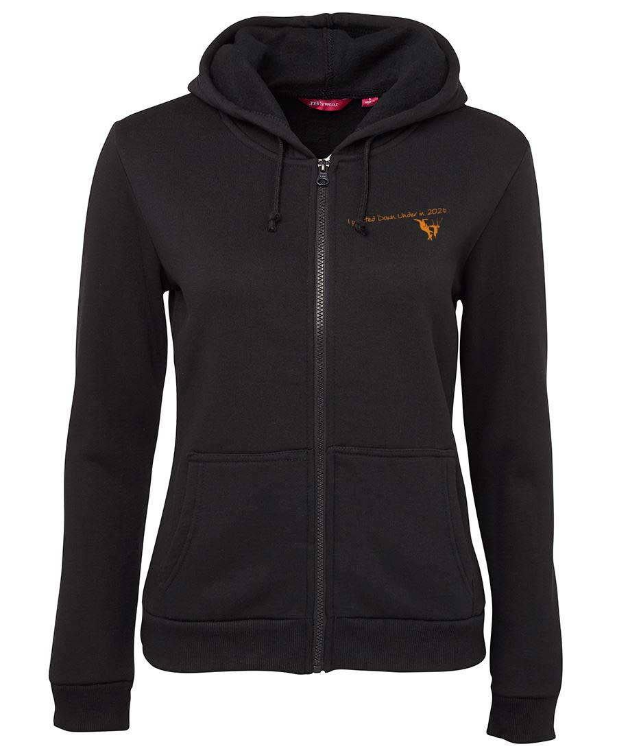Plein Air Down Under Zipped Double sided with dates Hoodie Ladies
