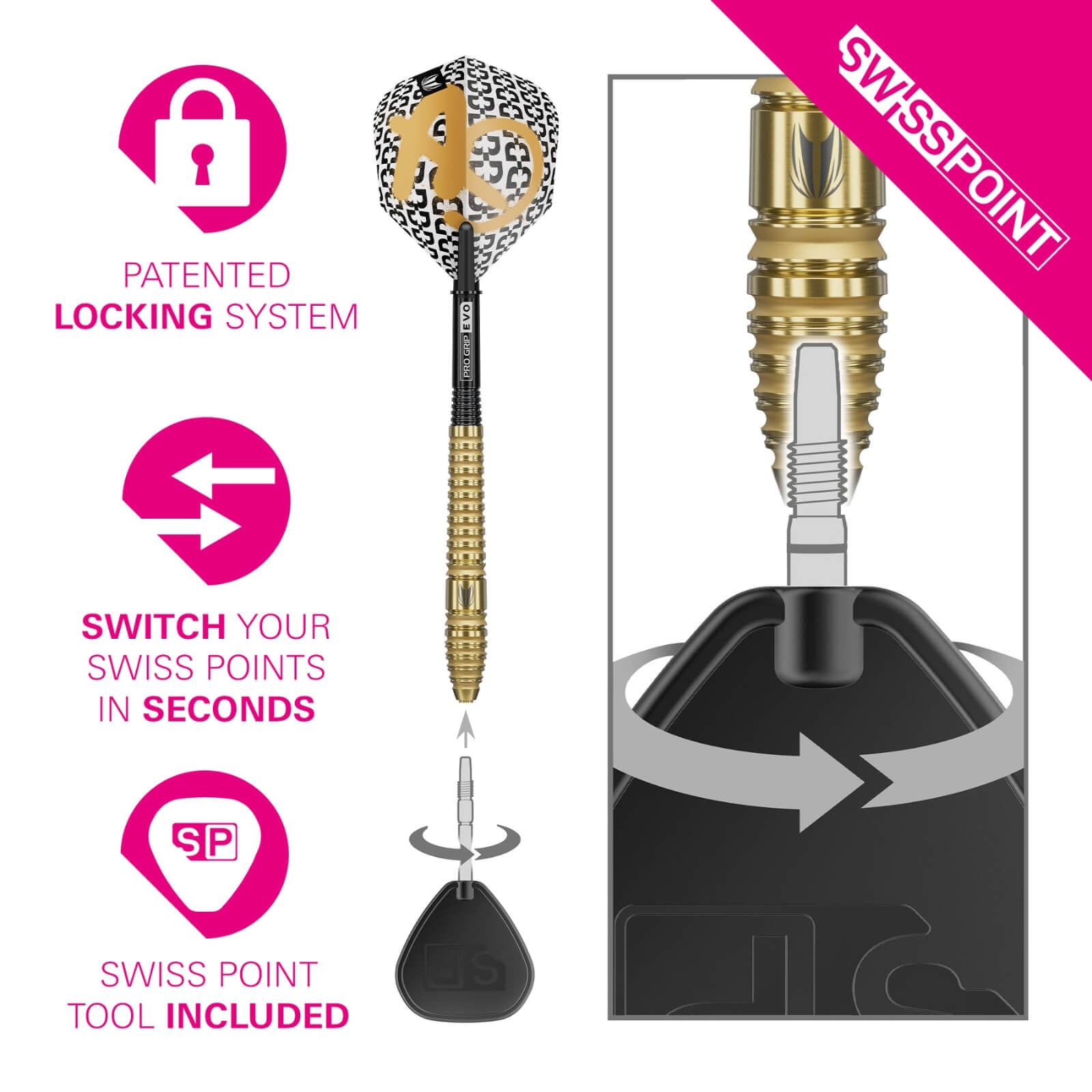 TARGET - BOLIDE ENVY 03 DARTS - SWISS POINT - 90% TUNGSTEN - 22G 24G 26G