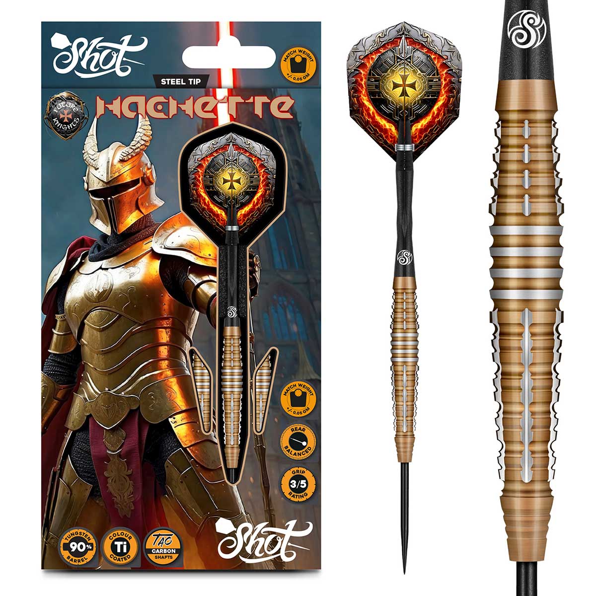 Shot - Future Knights Hachette Darts - 90% Tungsten - 23g 24g 25g