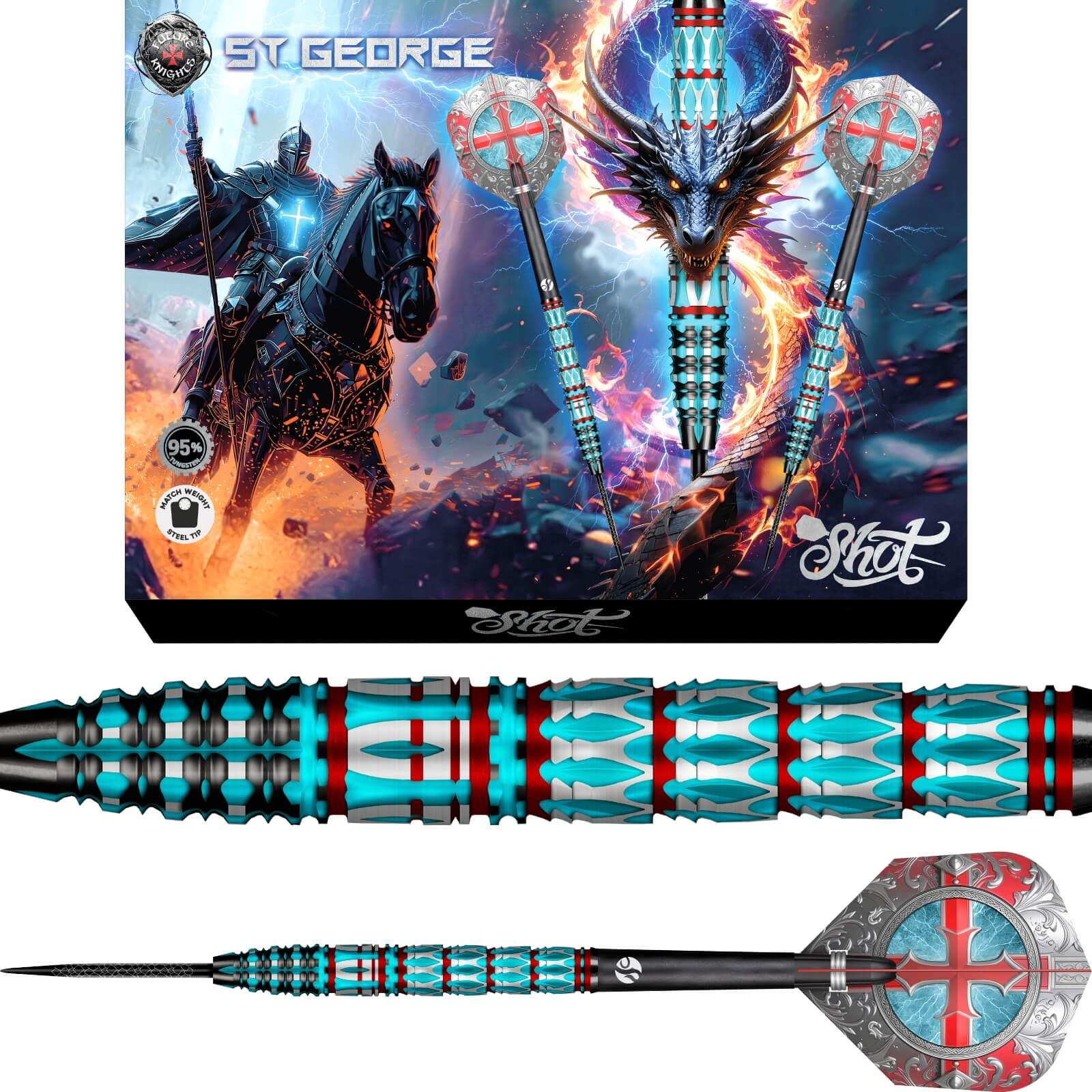 Shot - Future Knights St George Darts - 95% Tungsten - 23g 24g 25g
