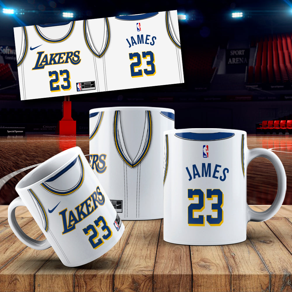 LA Lakers White Themed Printed Coffee Mug 11oz