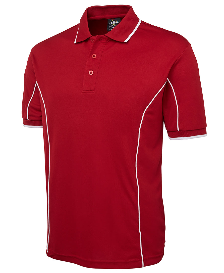 Custom Polo Shirt Red / White Piping