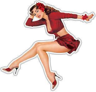 Pin Up Leg Kick Sticker