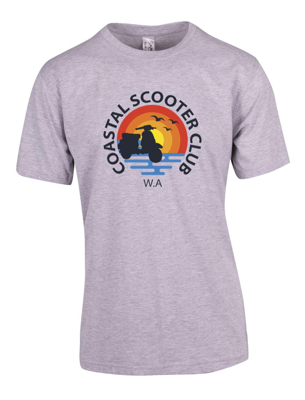 Official Coastal Scooter Club T Shirt AS Design Print