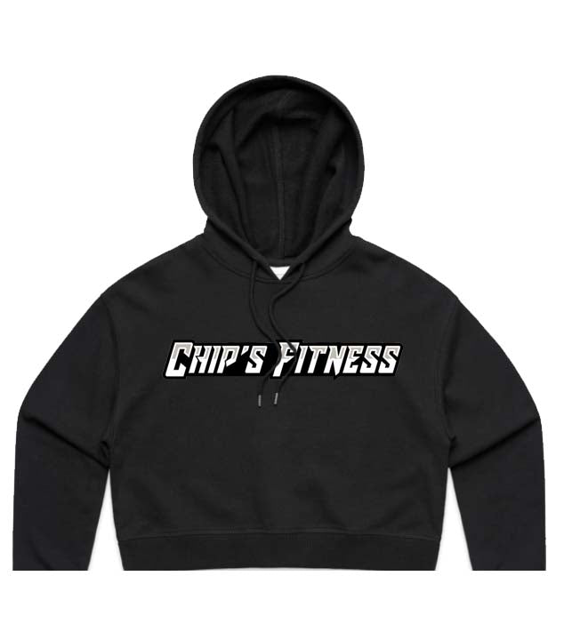 Chip's Fitness double sided Cropped logo Hoodie