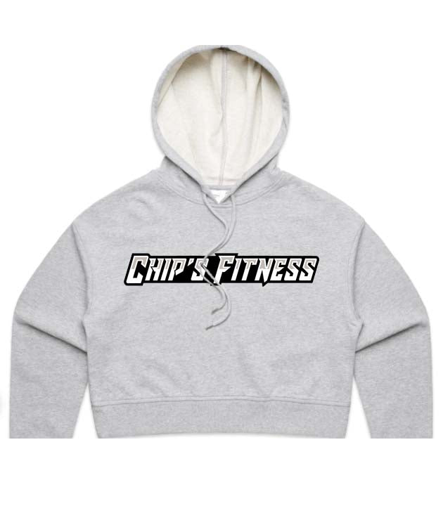 Chip's Fitness double sided Cropped logo Hoodie