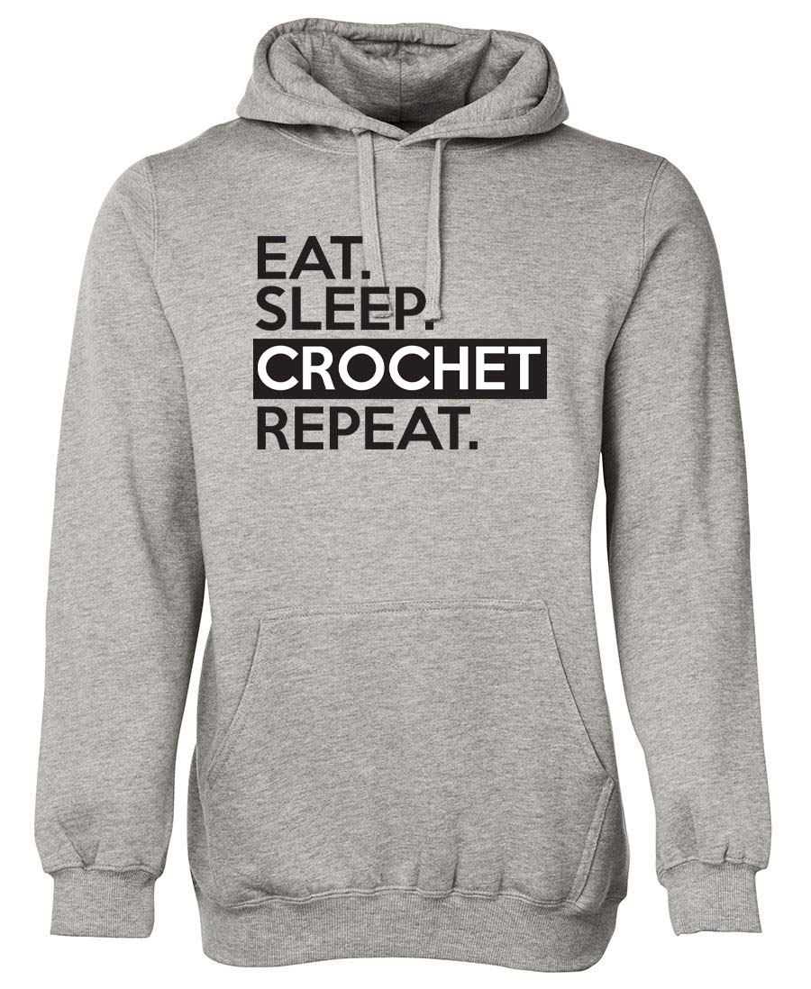 Eat Sleep Crochet Repeat hoodie