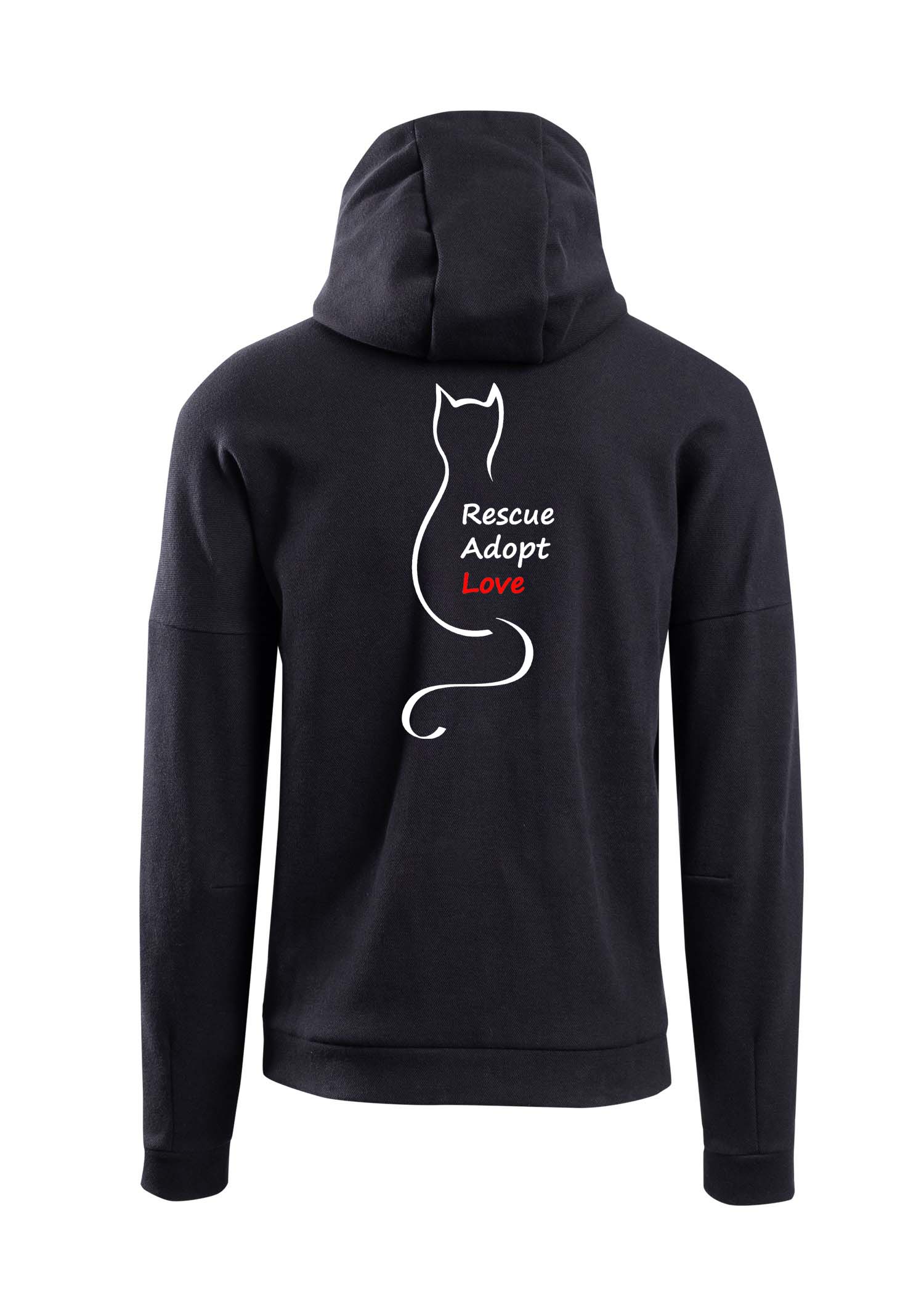 Perth Animal Rescue Logo Space Hoodie double sided with slogan on back