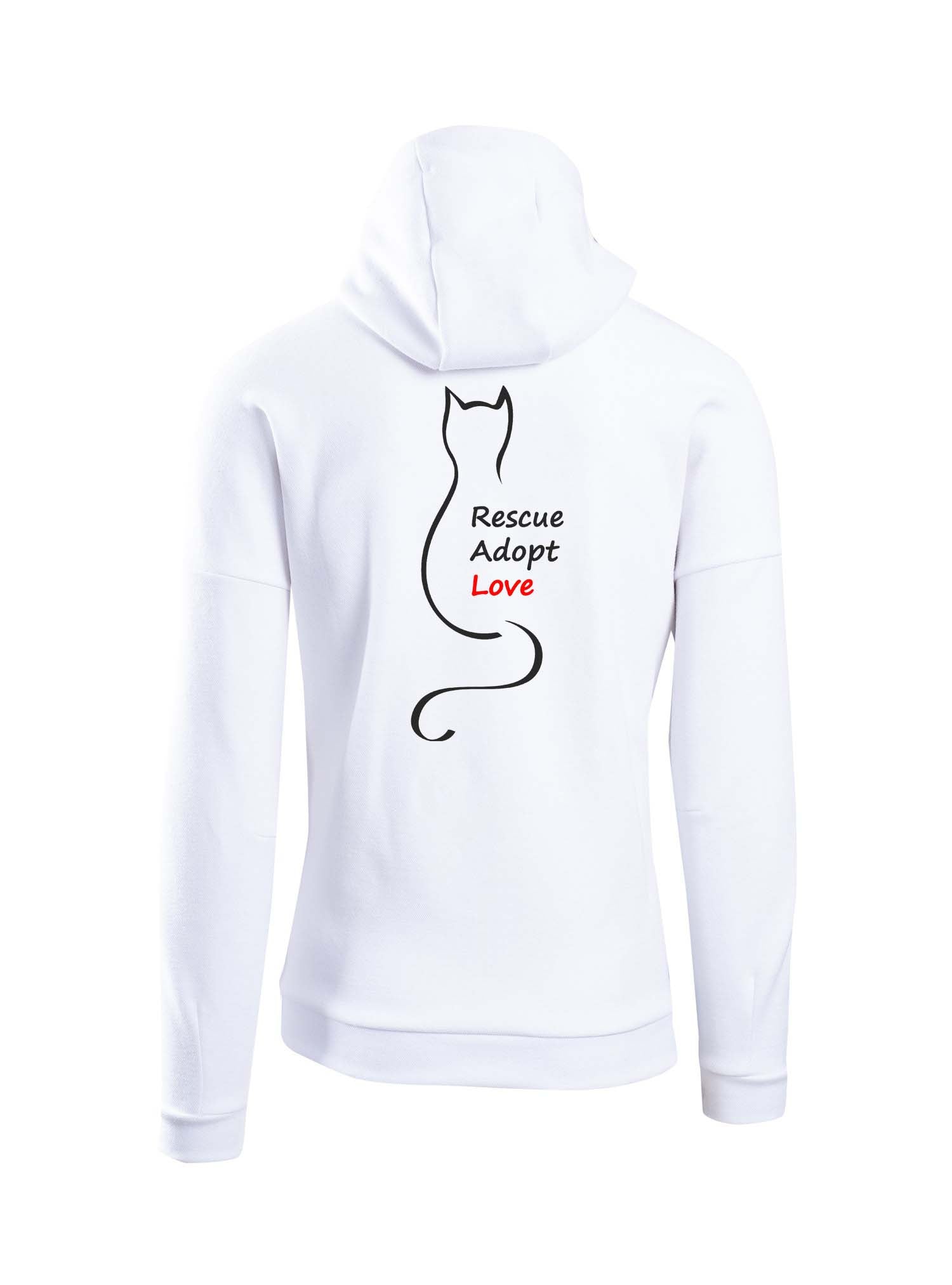 Perth Animal Rescue Logo Space Hoodie double sided with slogan on back
