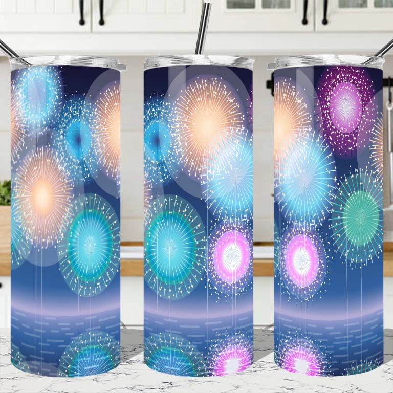 Light Fireworks design Custom 20oz Tumbler