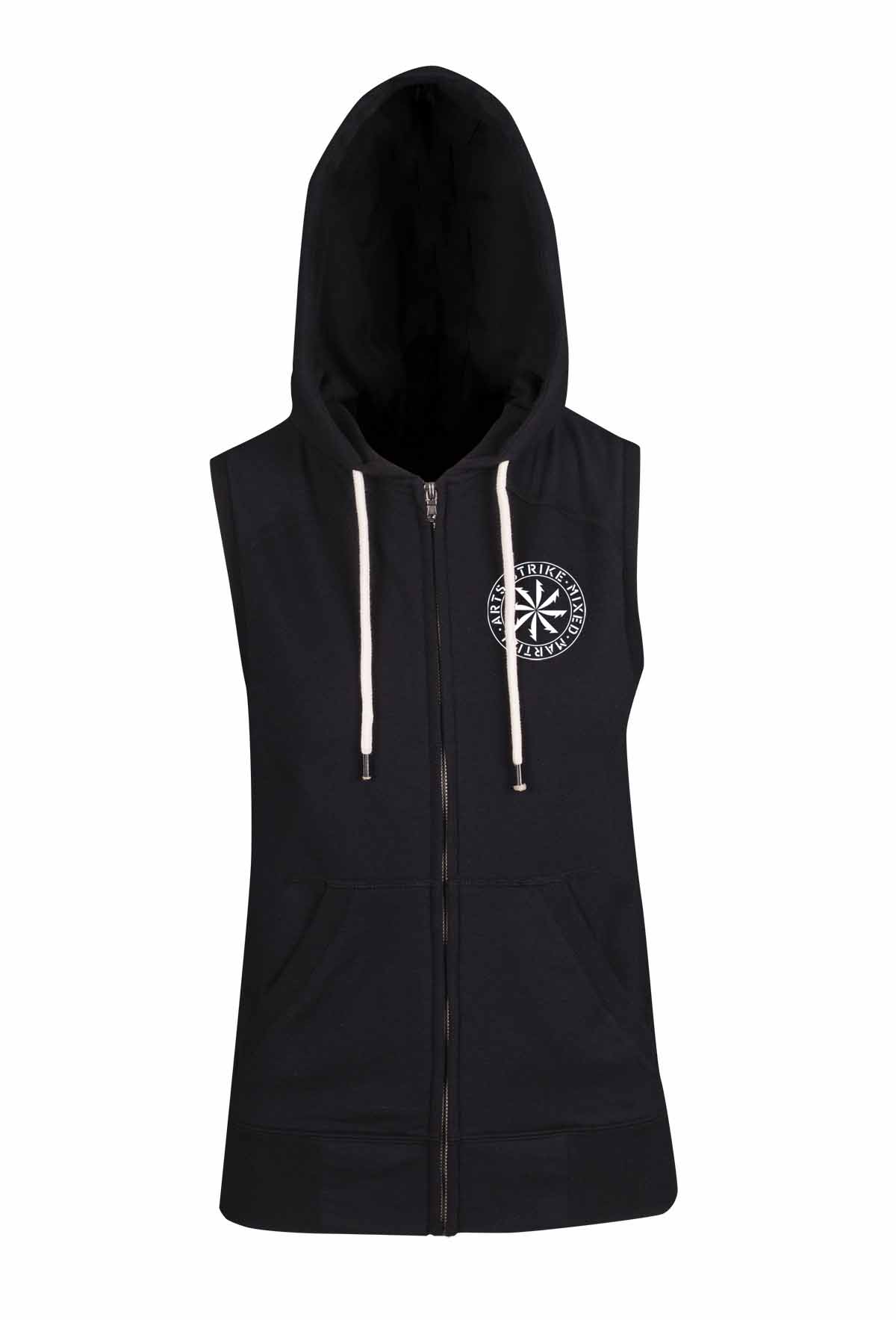 Strike MMA - Ladies Heather zip Sleeveless Hoodie