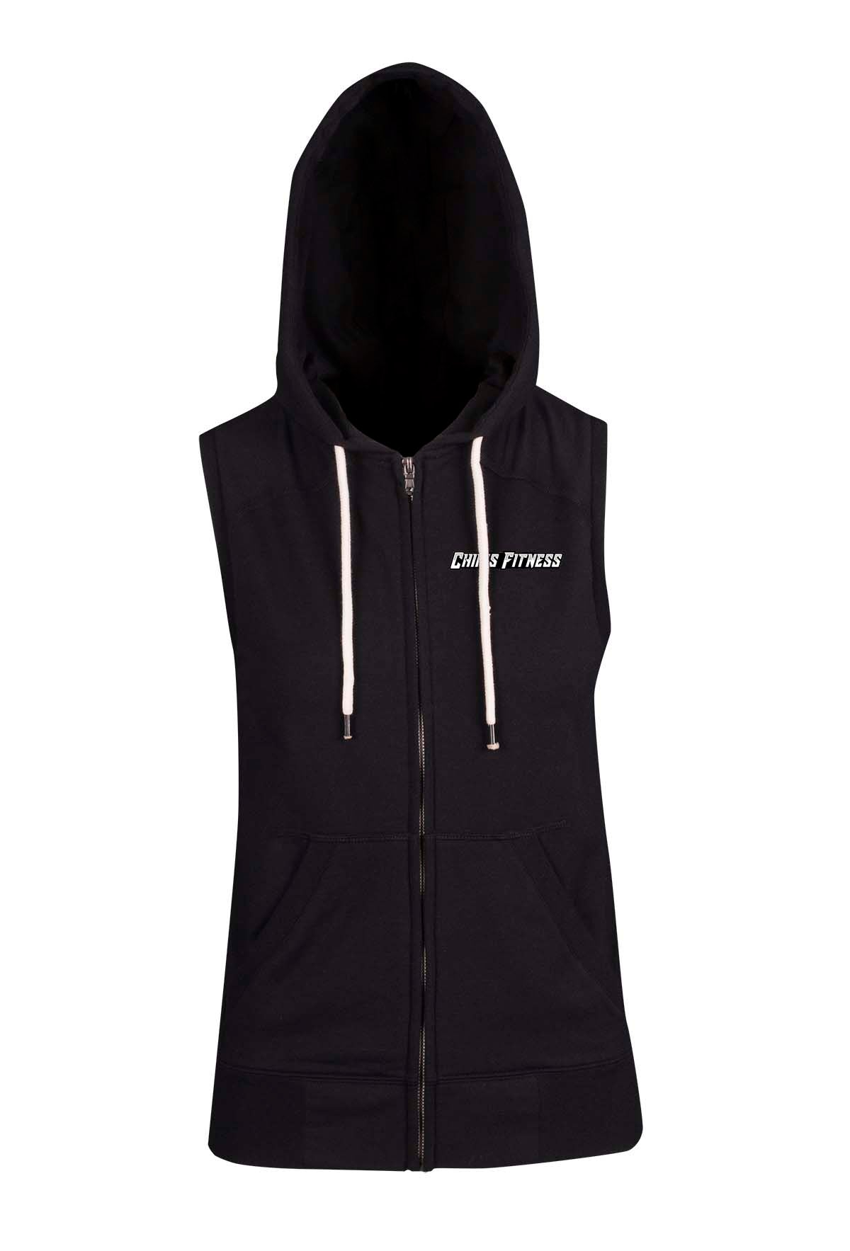 Chip's Fitness Men's Heather Zip Sleeveless Hoodie