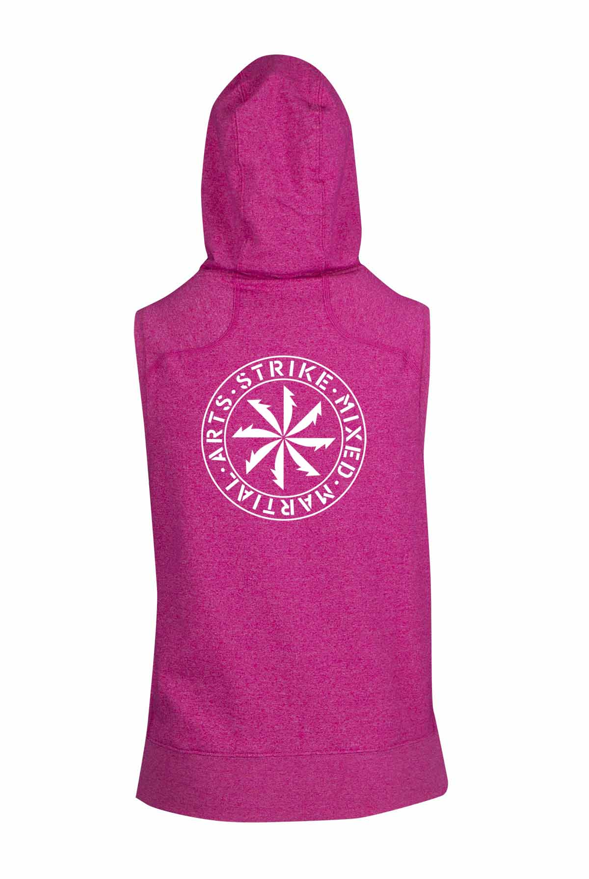 Strike MMA - Ladies Heather zip Sleeveless Hoodie