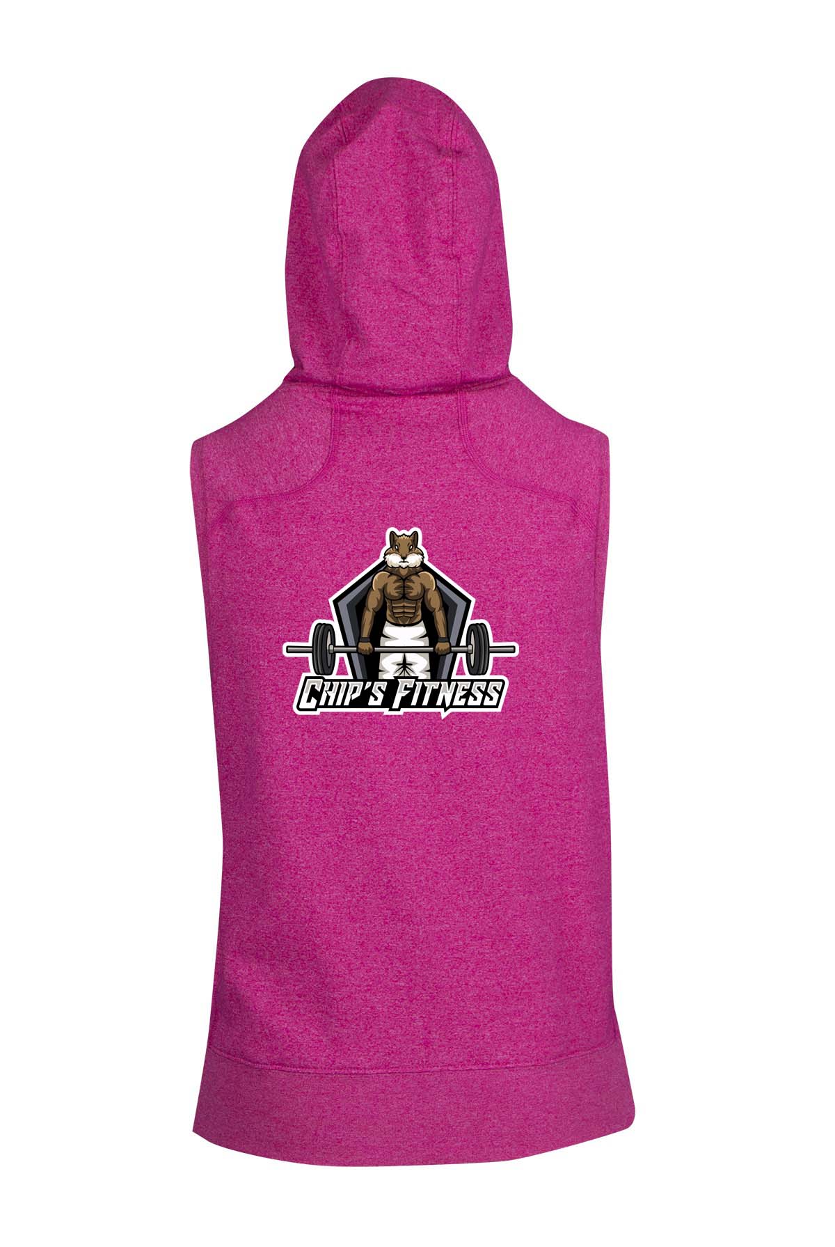 Chip's Fitness Men's Heather Zip Sleeveless Hoodie