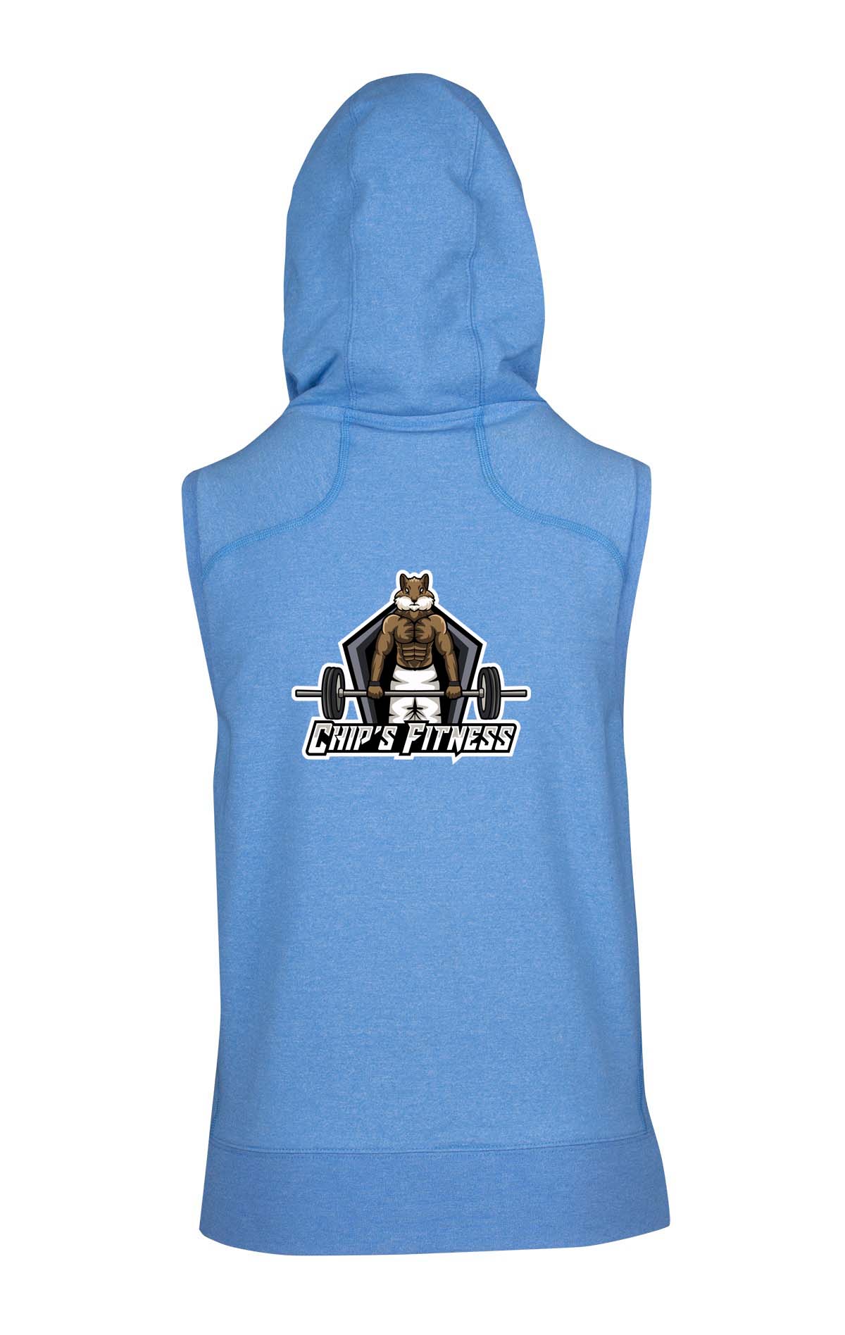 Chip's Fitness Men's Heather Zip Sleeveless Hoodie