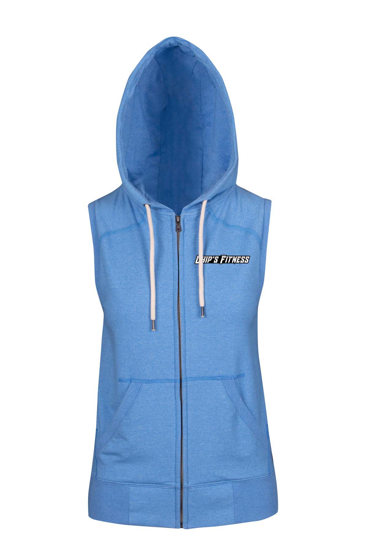 Chip's Fitness Men's Heather Zip Sleeveless Hoodie