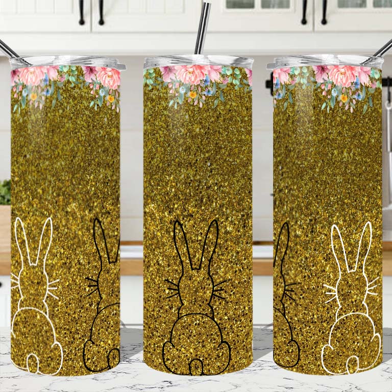 Easter Gold Bunnies Custom 20oz Tumbler