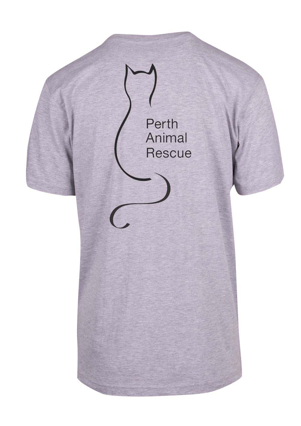 Perth Animal Rescue - Cat with Glasses logo Double sided T-Shirt