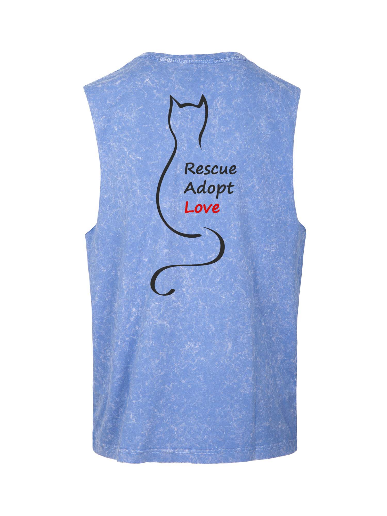 Perth Animal Rescue Logo Muscle T stone wash double sided